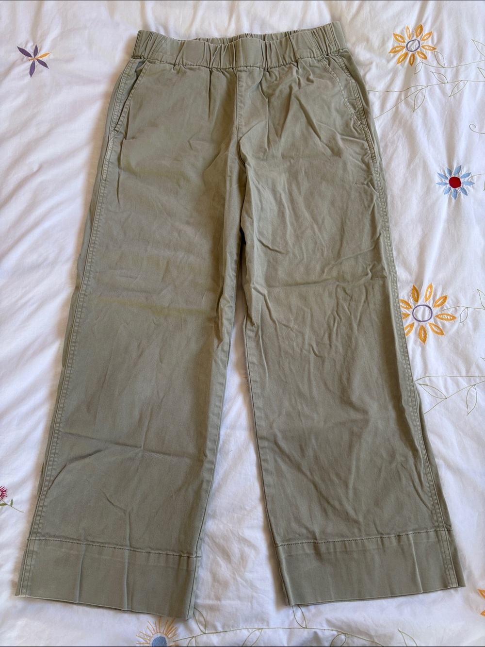 J.Crew Olive Wide-Leg Pant